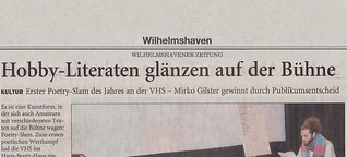 Wilhelmshavener Zeitung: Hobby-Literaten glänzen auf der Bühne