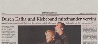 Wilhelmshavener Zeitung: Durch Kafka und Klebeband miteinander vereint