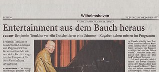 Wilhelmshavener Zeitung: Entertainment auf dem Bauch heraus