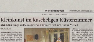 Wilhelmshavener Zeitung: Kleinkunst im kuscheligen Küstenzimmer