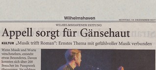 Wilhelmshavener Zeitung: Appell sorgt für Gänsehaut 