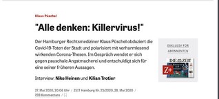Pandemie: Warum Rechtsmediziner Klaus Püschel keine Panik mag