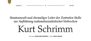 Titelstory über den Nazijäger Kurt Schrimm