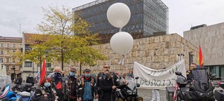 Biker halten Mahnwache vor Münchner Synagoge 