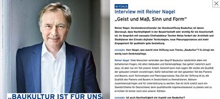 Baukultur und Nachhaltigkeit - Interview mit Reiner Nagel