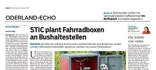 STIC plant Fahrradboxen an Bushaltestellen in Märkisch-Oderland