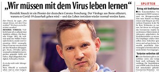 Virologe Hendrik Streeck schreibt über seine Erfahrungen mit Corona