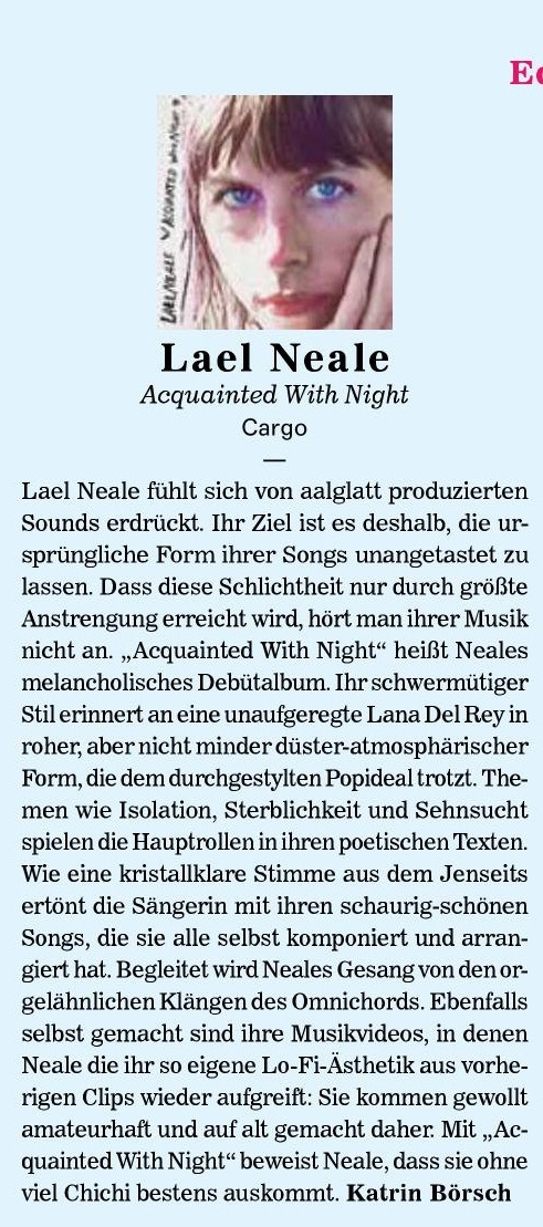 Lael Neale: "Acquainted With Night" - Missy Magazine
