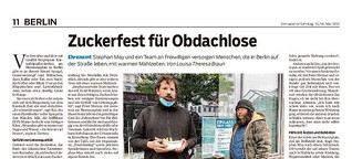 Zuckerfest für obdachlose Menschen in Berlin