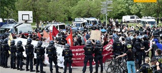 Antifa kritisiert Pfefferspray und Schlagstöcke bei Polizeikessel in Karlsruhe