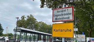Warum dieses Schild an so vielen Karlsruher Ortseingängen steht
