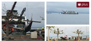 Live dabei: Schweizer Polizei hebt Flugzeugwrack aus 84 Meter Tiefe
