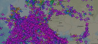 Стало известно, как выглядит воздушное пространство в небе над Украиной и частью России
