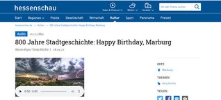 800 Jahre Stadtgeschichte: Happy Birthday, Marburg