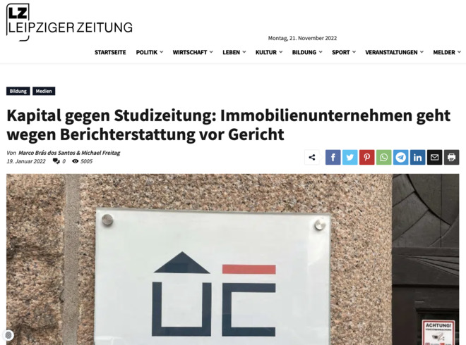 Kapital gegen Studizeitung: Immobilienunternehmen geht wegen Berichterstattung vor Gericht