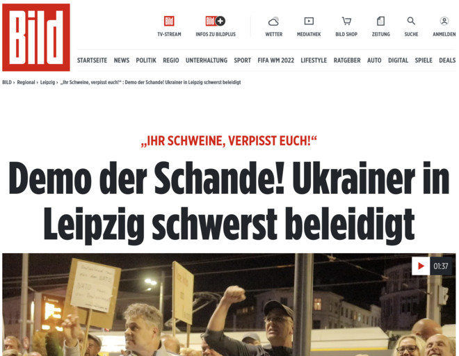 Ukrainer in Leipzig schwerst beleidigt