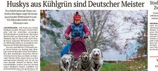 Schlittenhunde-Team von Andrea Herdegen wird Deutscher Meister