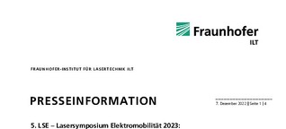 5. LSE – Lasersymposium Elektromobilität 2023: 
Elektrisierender Start ins neue Jahr
