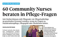60 Community Nurses beraten in Pflege-Fragen