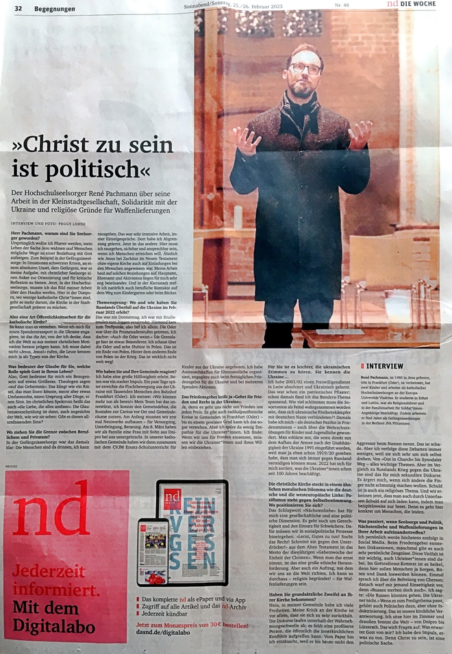 "Christ zu sein ist politisch" ‒ kath. Seelsorger René Pachmann