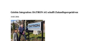 Gelebte Integration bei DATRON AG