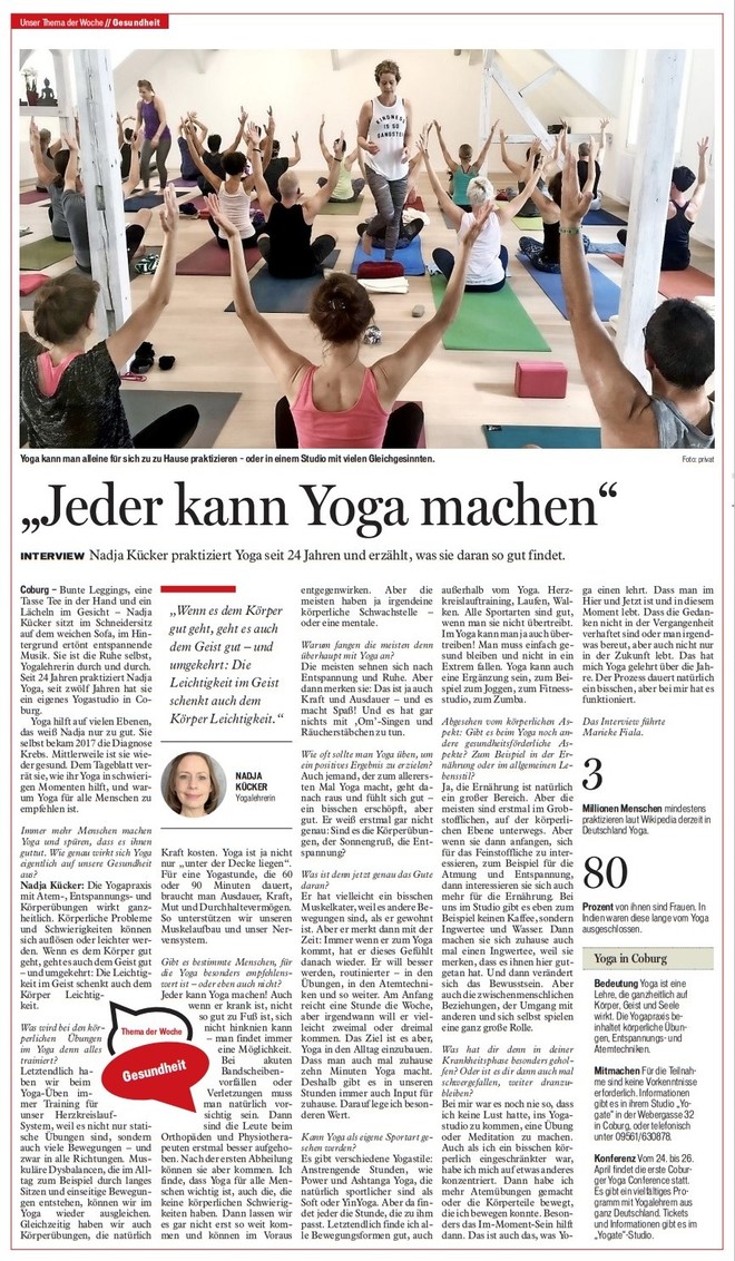 "Jeder kann Yoga machen"