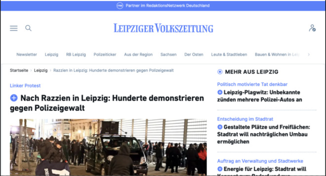 Nach Razzien in Leipzig: Hunderte demonstrieren gegen Polizeigewalt