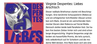 Rezension von Virgine Despentes "Liebes Arschloch" 