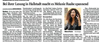 Melanie Raabe macht es bei Lesung in Hallstadt spannend