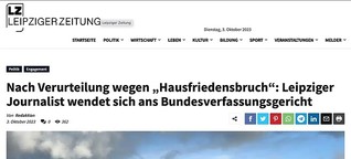 Nach Verurteilung wegen „Hausfriedensbruch“: Leipziger Journalist wendet sich ans Bundesverfassungsgericht