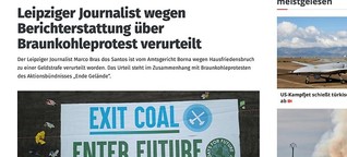 Leipziger Journalist wegen Berichterstattung über Braunkohleprotest verurteilt