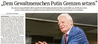 Alt-Bundespräsident Joachim Gauck fordert Engagement für Demokratie